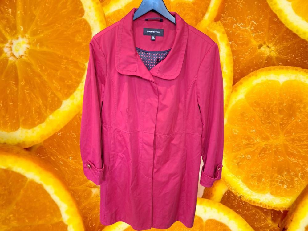 Jone New York Red Trench‎ Coat Size XL